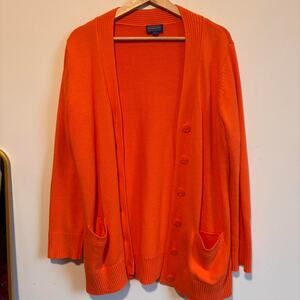 VTG orange cardigan sweater